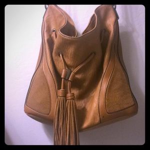 French connection suede and leather bucket bag